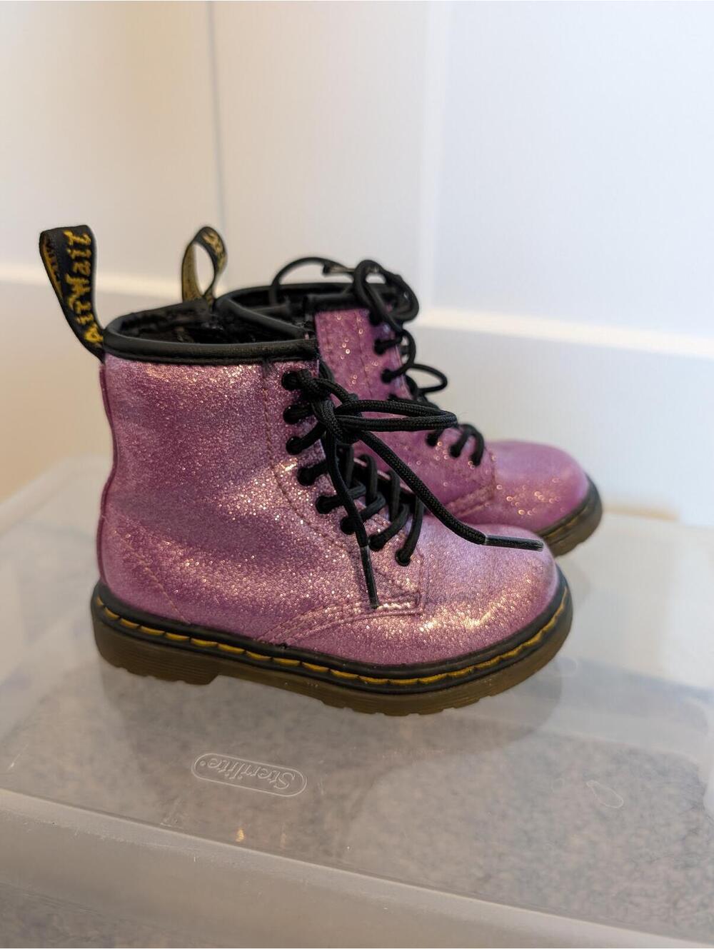 Purple Glitter Doc Martens Toddler Size 8c